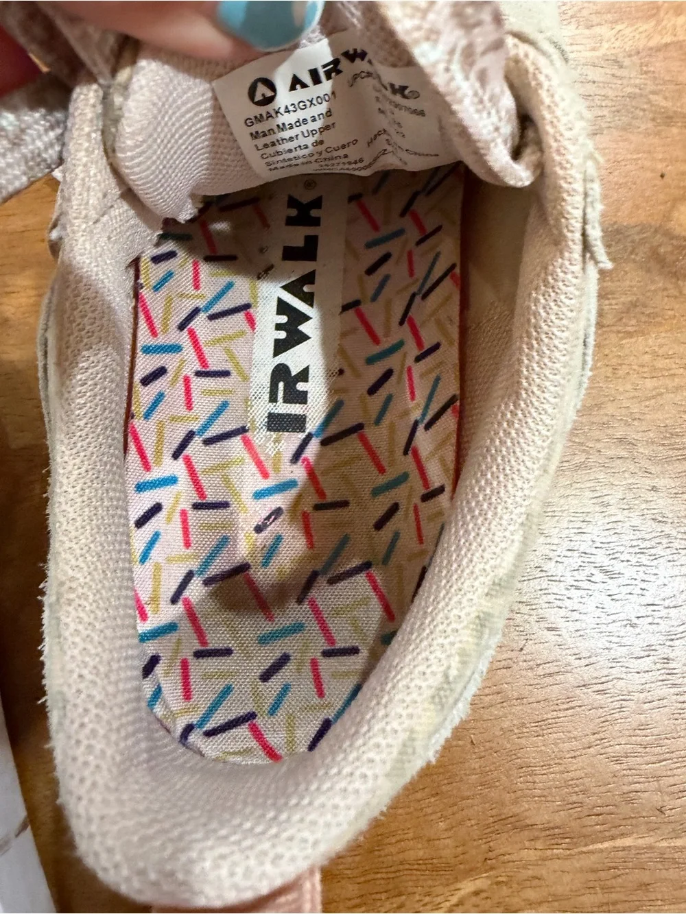 Airwalk Kids Sneakers Beige Suede & Leopard Accent Youth Size 3